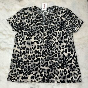 Anne Klein leopard print blouse